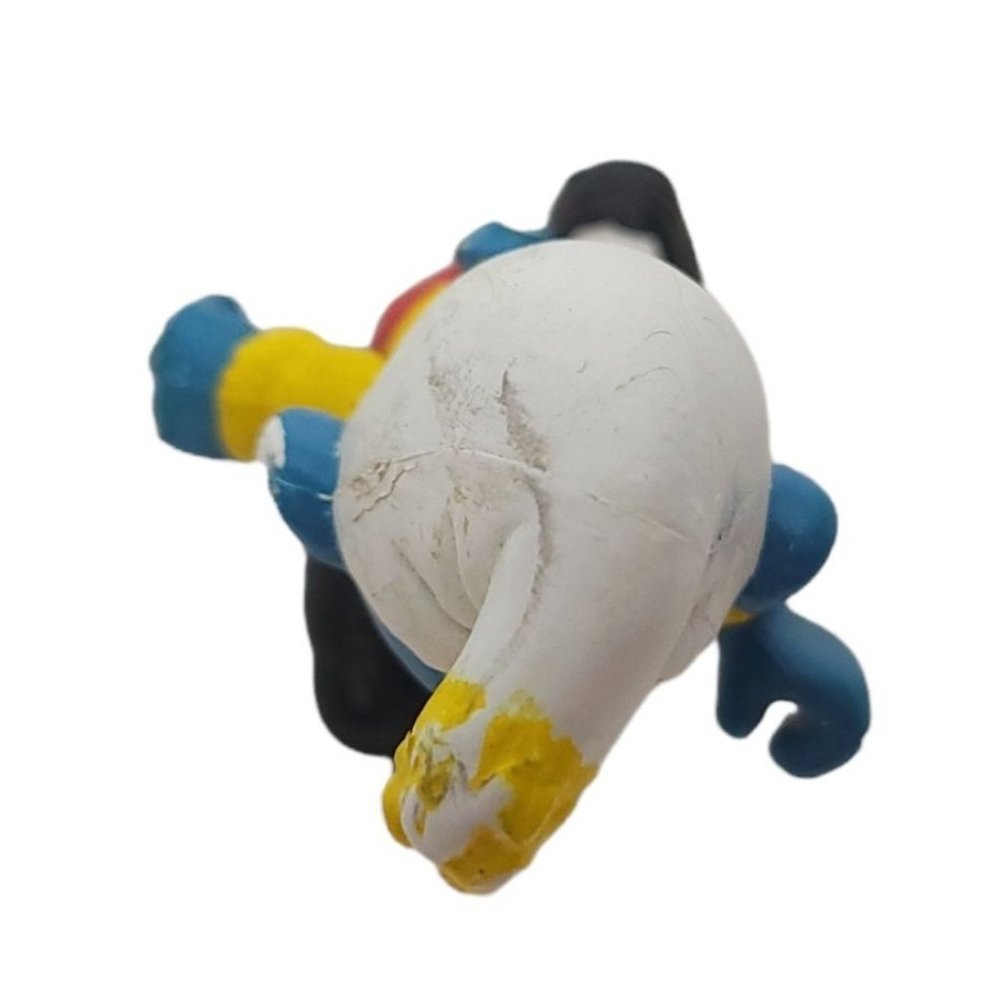 Vintage 1978 Peyo Schleich Skiing Smurf Figure PVC Hong Kong MISSING POLES SKIS - Picture 9 of 10